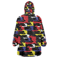 Haiti Map Camouflage Colorful Kid Wearable Blanket Hoodie - Wonder Print Shop