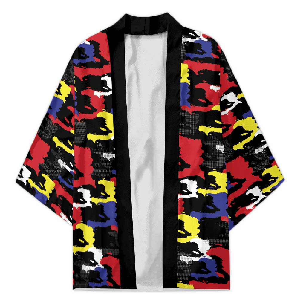 Haiti Map Camouflage Colorful Kimono - Wonder Print Shop