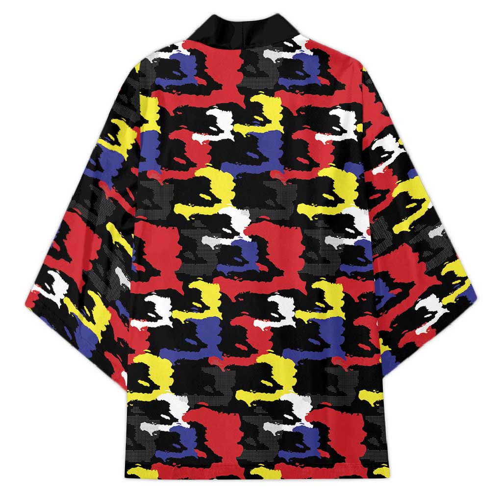 Haiti Map Camouflage Colorful Kimono - Wonder Print Shop