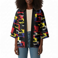 Haiti Map Camouflage Colorful Kimono - Wonder Print Shop