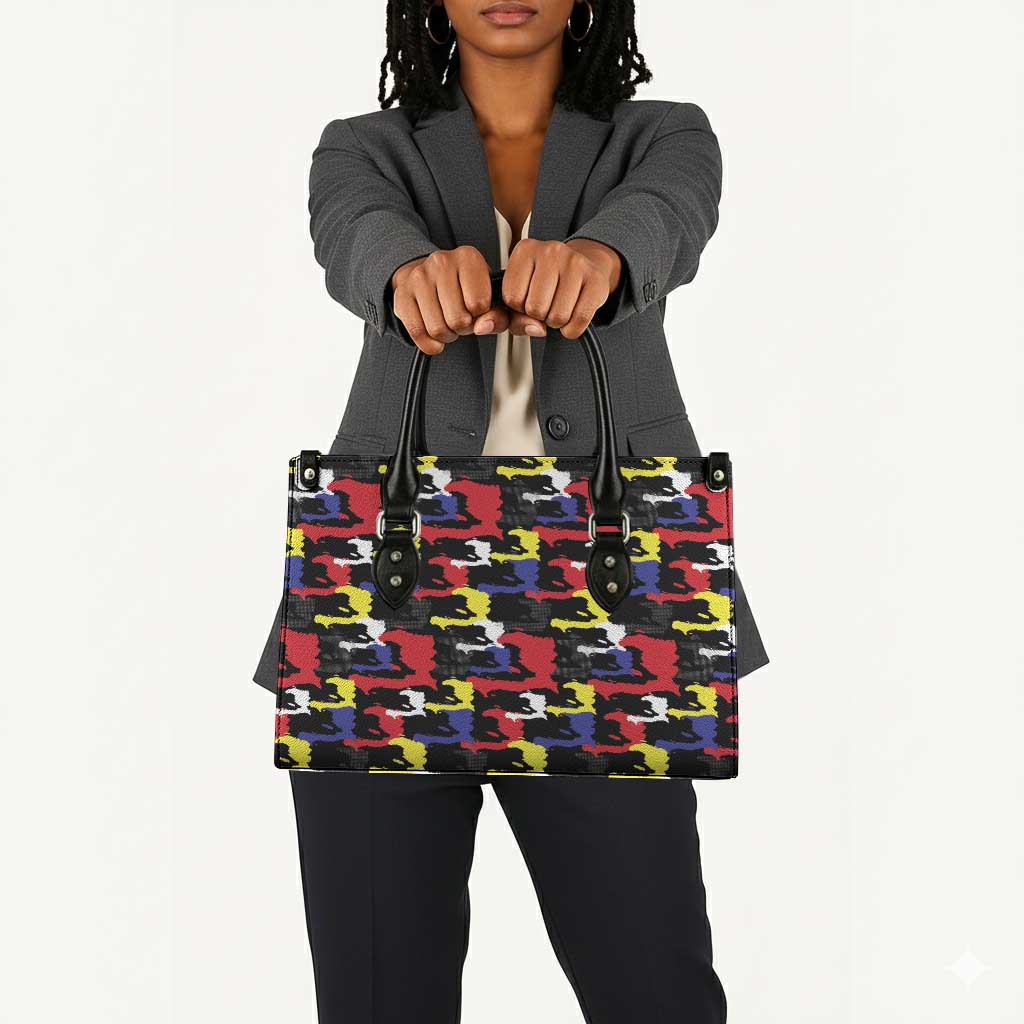 Haiti Map Camouflage Colorful Leather Bag - Wonder Print Shop
