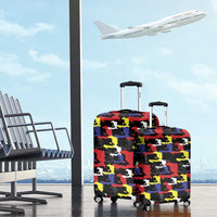 Haiti Map Camouflage Colorful Luggage Cover - Wonder Print Shop