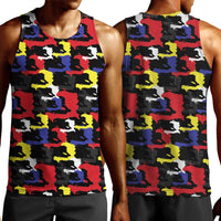 Haiti Map Camouflage Colorful Men Tank Top - Wonder Print Shop