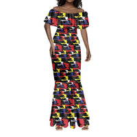 Haiti Map Camouflage Colorful Mermaid Dress - Wonder Print Shop