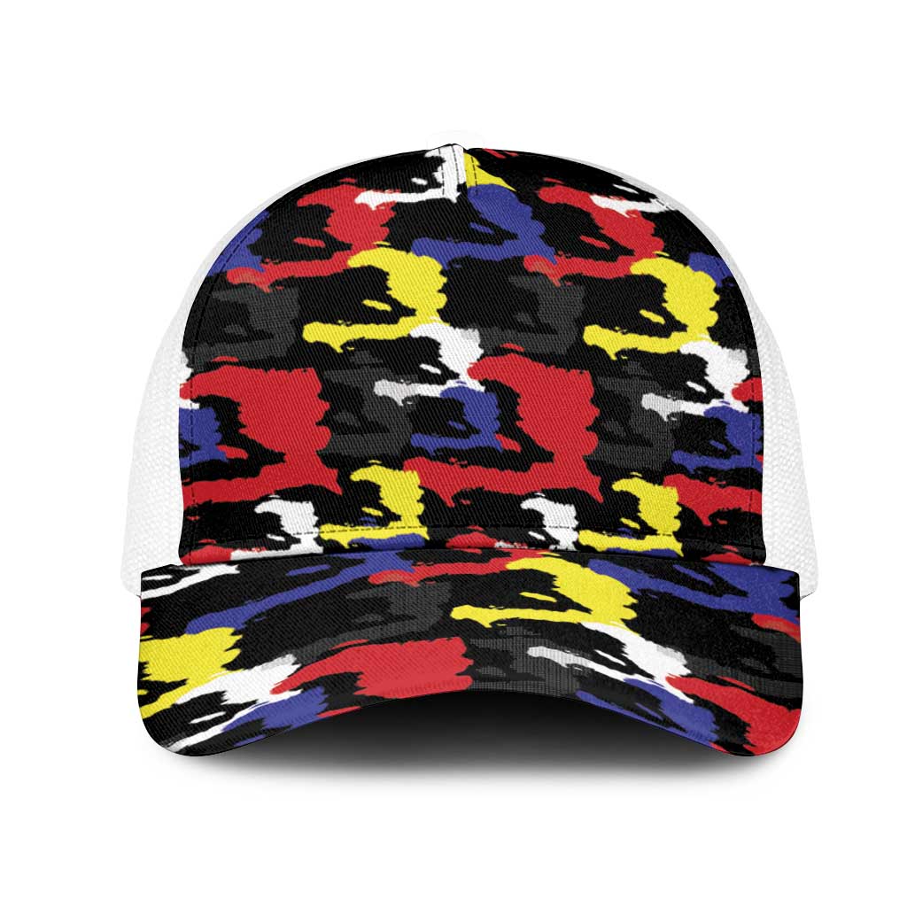 Haiti Map Camouflage Colorful Mesh Trucker Cap - Wonder Print Shop