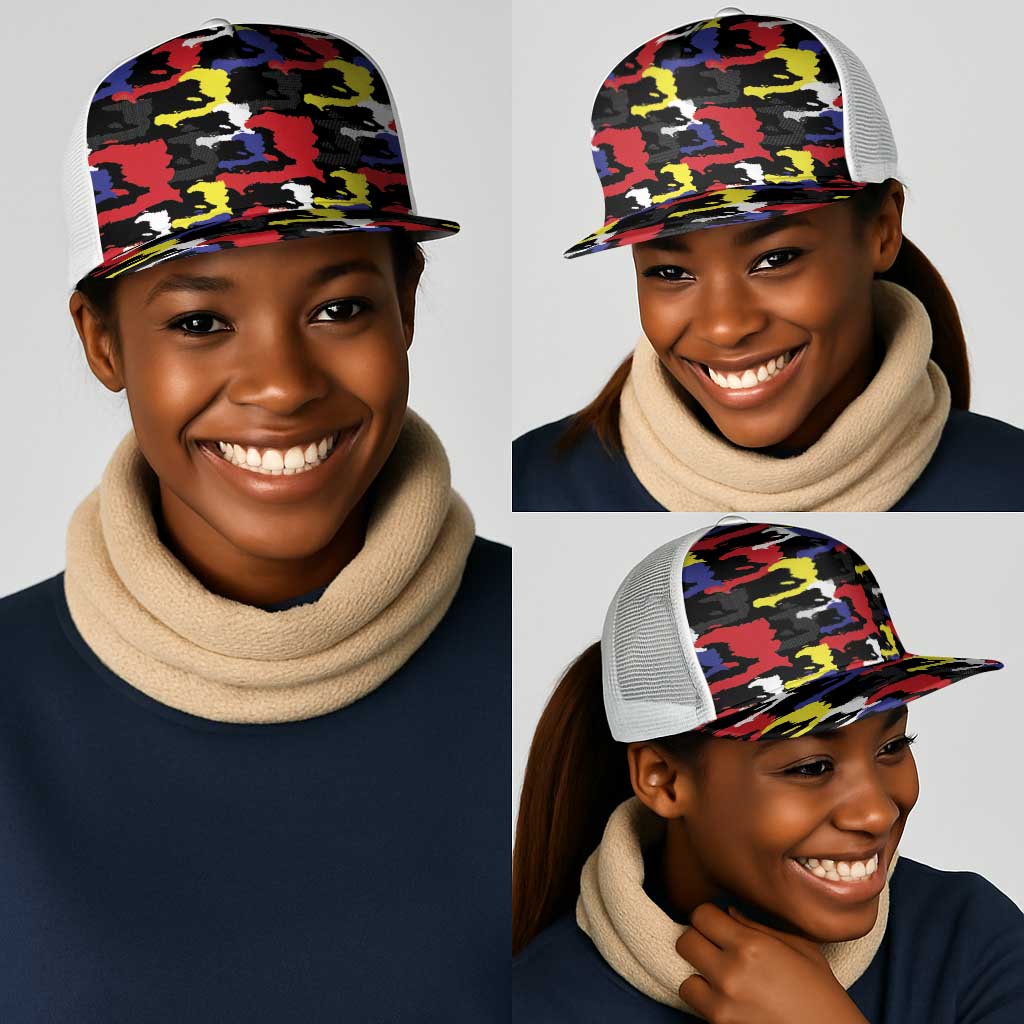 Haiti Map Camouflage Colorful Mesh Trucker Cap - Wonder Print Shop