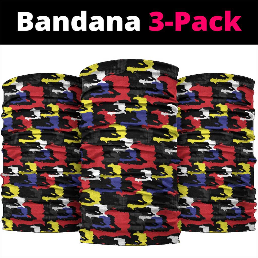 Haiti Map Camouflage Colorful Neck Gaiter - Wonder Print Shop