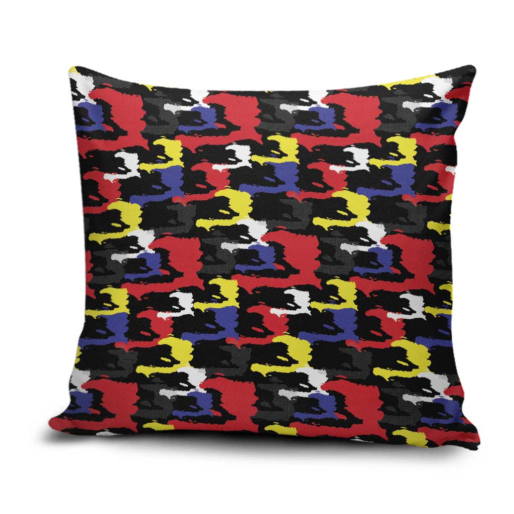 Haiti Map Camouflage Colorful Pillow Cover - Wonder Print Shop