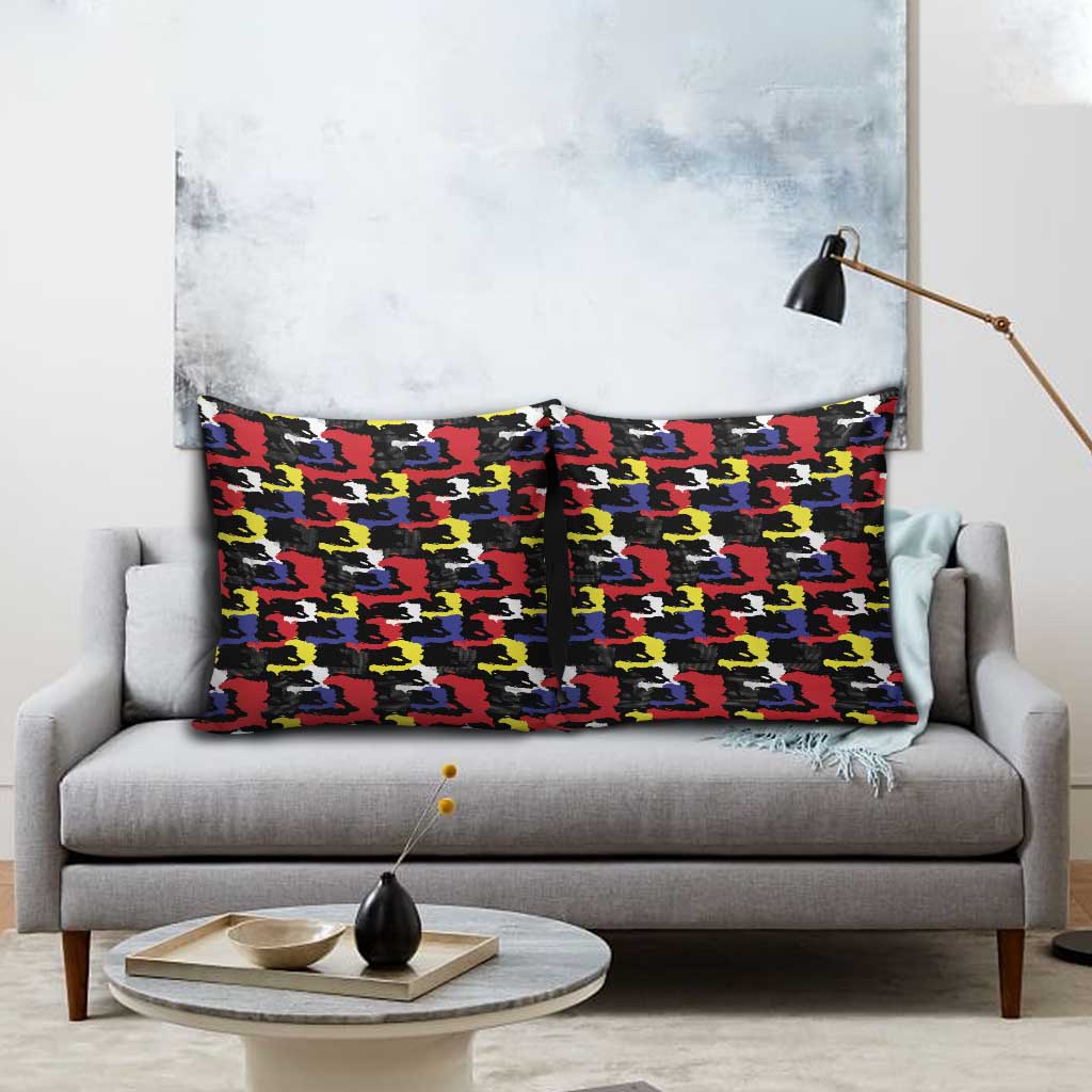 Haiti Map Camouflage Colorful Pillow Cover - Wonder Print Shop