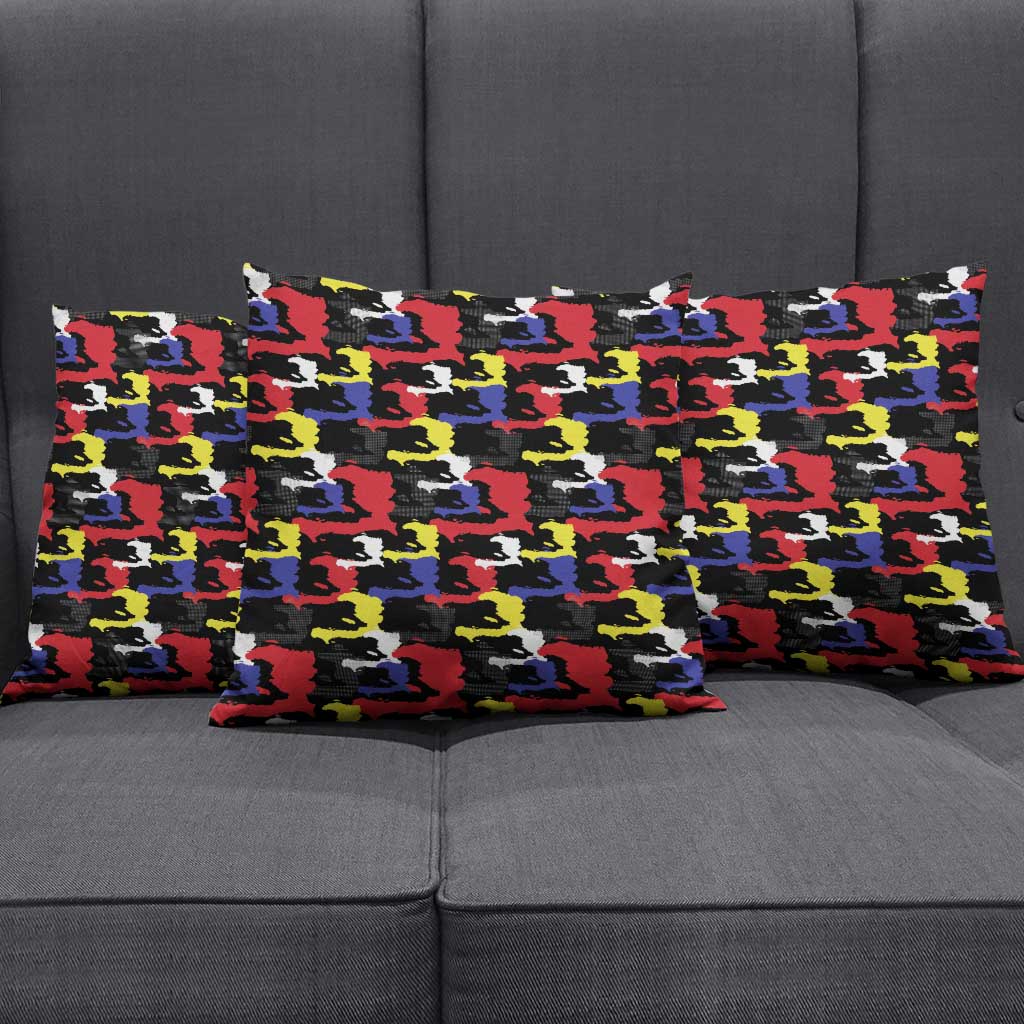 Haiti Map Camouflage Colorful Pillow Cover - Wonder Print Shop