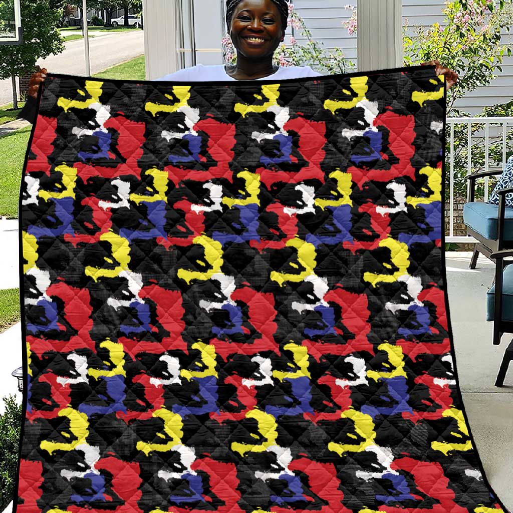 Haiti Map Camouflage Colorful Quilt - Wonder Print Shop