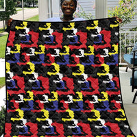 Haiti Map Camouflage Colorful Quilt - Wonder Print Shop