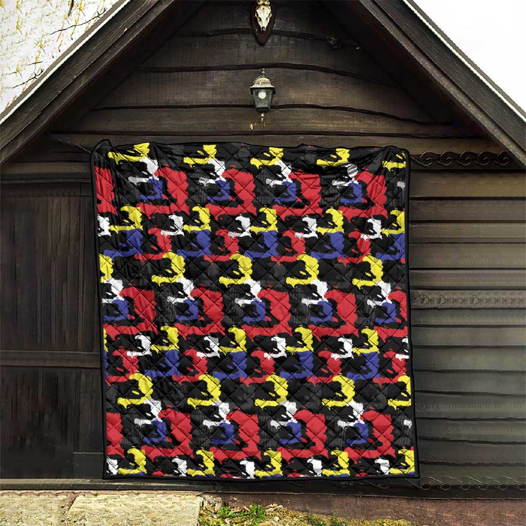 Haiti Map Camouflage Colorful Quilt - Wonder Print Shop