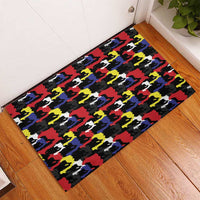 Haiti Map Camouflage Colorful Rubber Doormat - Wonder Print Shop