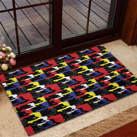 Haiti Map Camouflage Colorful Rubber Doormat - Wonder Print Shop