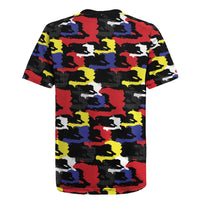 Haiti Map Camouflage Colorful Rugby Jersey - Wonder Print Shop