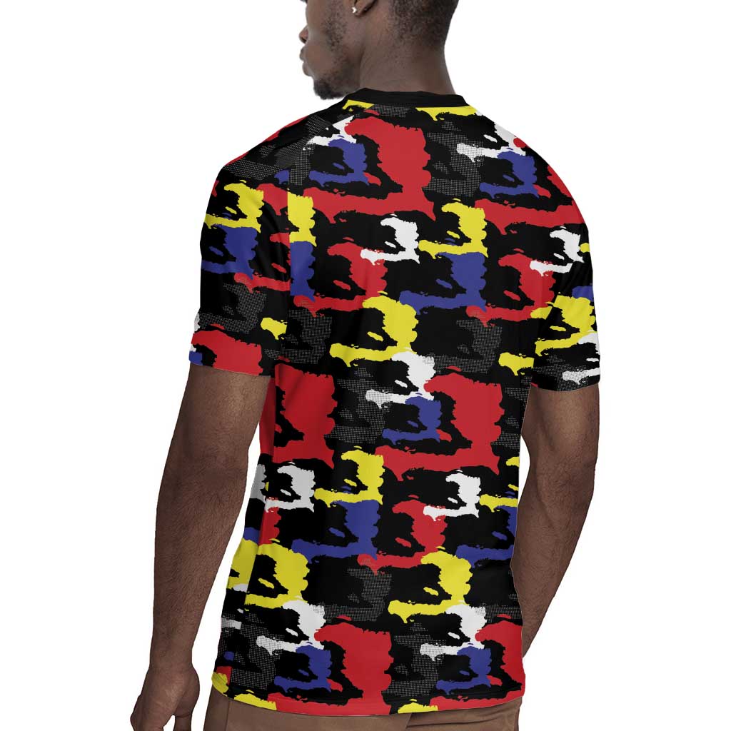 Haiti Map Camouflage Colorful Rugby Jersey - Wonder Print Shop