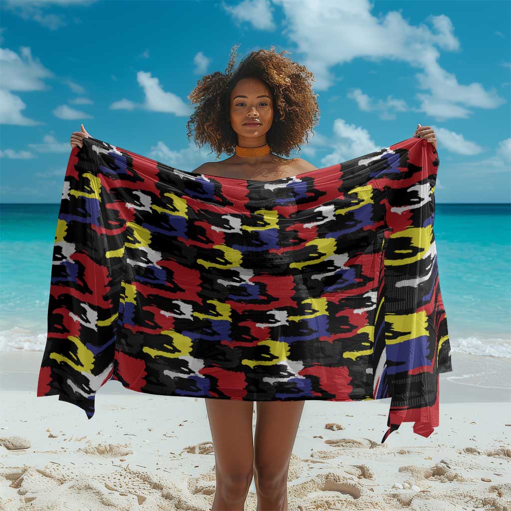 Haiti Map Camouflage Colorful Sarong - Wonder Print Shop