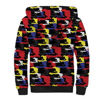 Haiti Map Camouflage Colorful Sherpa Hoodie - Wonder Print Shop
