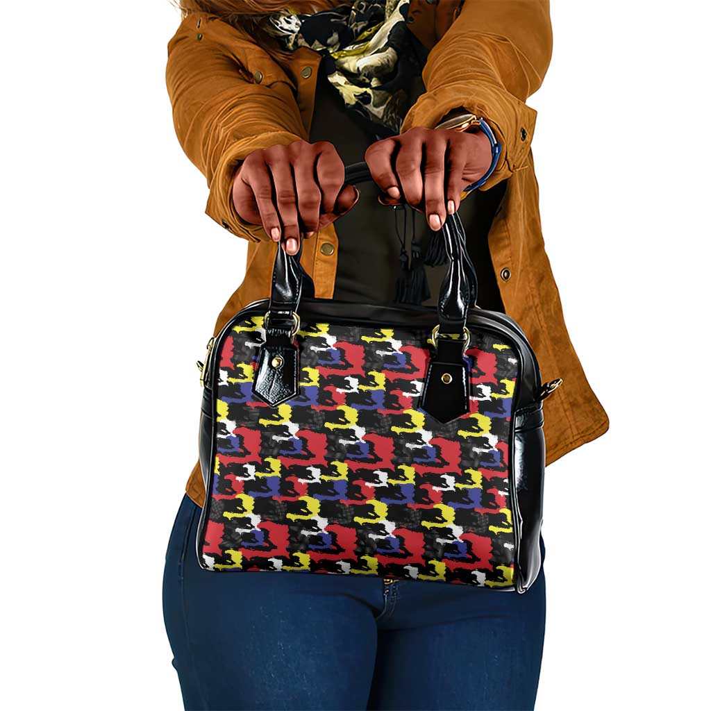 Haiti Map Camouflage Colorful Shoulder Handbag - Wonder Print Shop