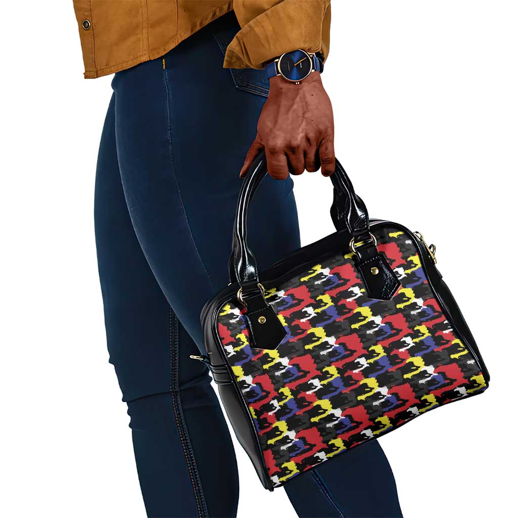 Haiti Map Camouflage Colorful Shoulder Handbag - Wonder Print Shop