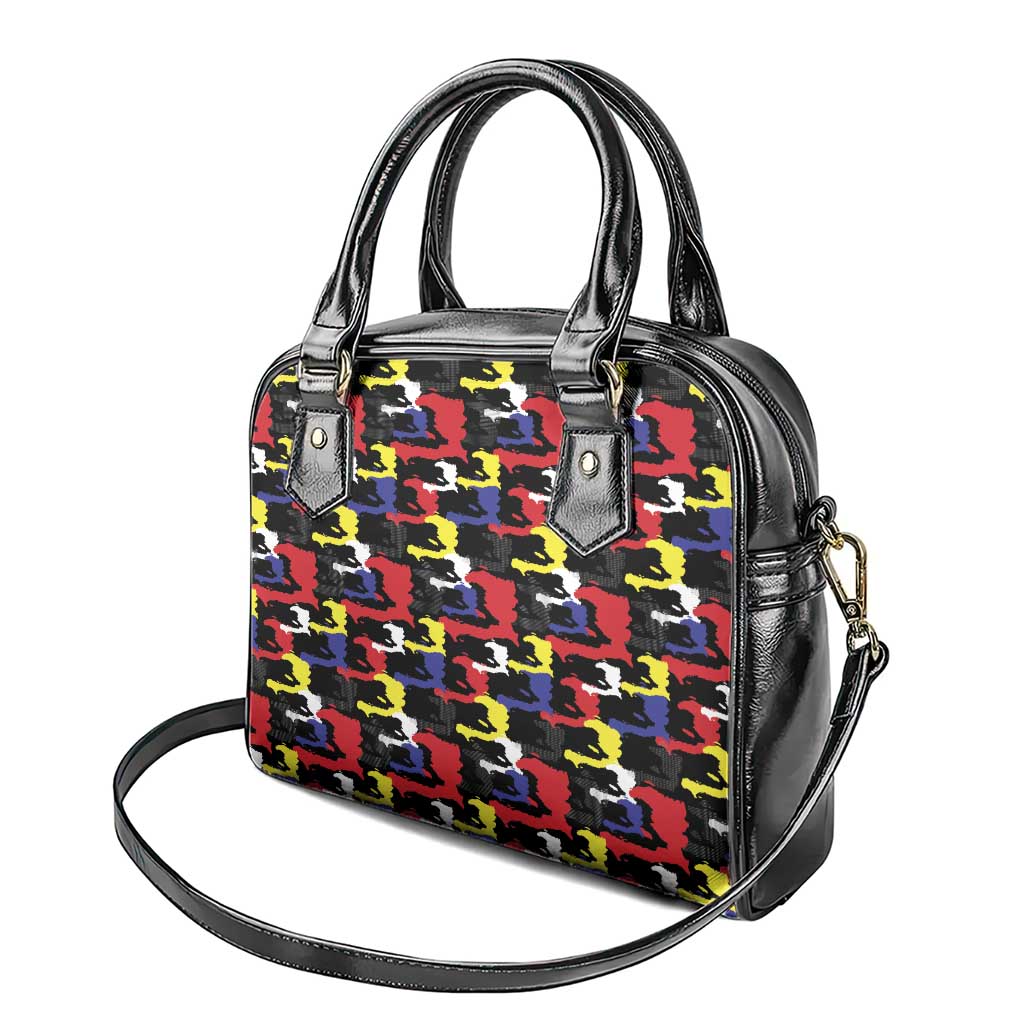 Haiti Map Camouflage Colorful Shoulder Handbag - Wonder Print Shop