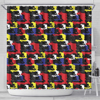 Haiti Map Camouflage Colorful Shower Curtain - Wonder Print Shop