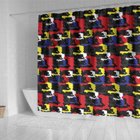 Haiti Map Camouflage Colorful Shower Curtain - Wonder Print Shop