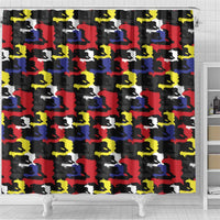Haiti Map Camouflage Colorful Shower Curtain - Wonder Print Shop