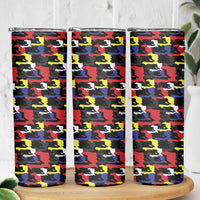 Haiti Map Camouflage Colorful Skinny Tumbler - Wonder Print Shop