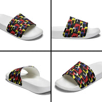 Haiti Map Camouflage Colorful Slide Sandals - Wonder Print Shop