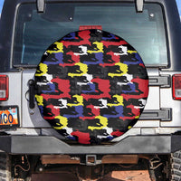 Haiti Map Camouflage Colorful Spare Tire Cover - Wonder Print Shop