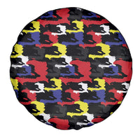 Haiti Map Camouflage Colorful Spare Tire Cover - Wonder Print Shop