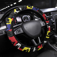 Haiti Map Camouflage Colorful Steering Wheel Cover - Wonder Print Shop