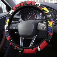 Haiti Map Camouflage Colorful Steering Wheel Cover - Wonder Print Shop