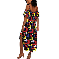 Haiti Map Camouflage Colorful Summer Maxi Dress - Wonder Print Shop