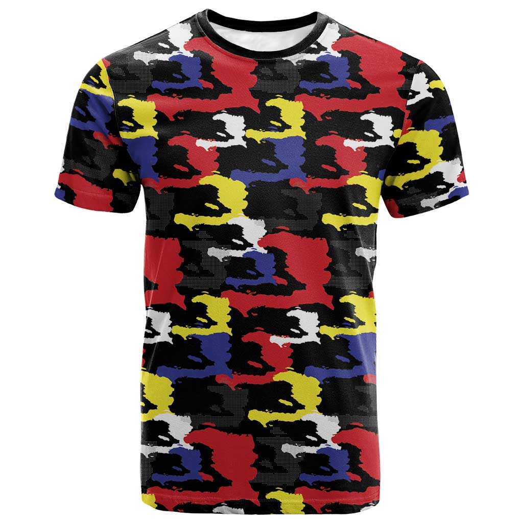 Haiti Map Camouflage Colorful T shirt - Wonder Print Shop