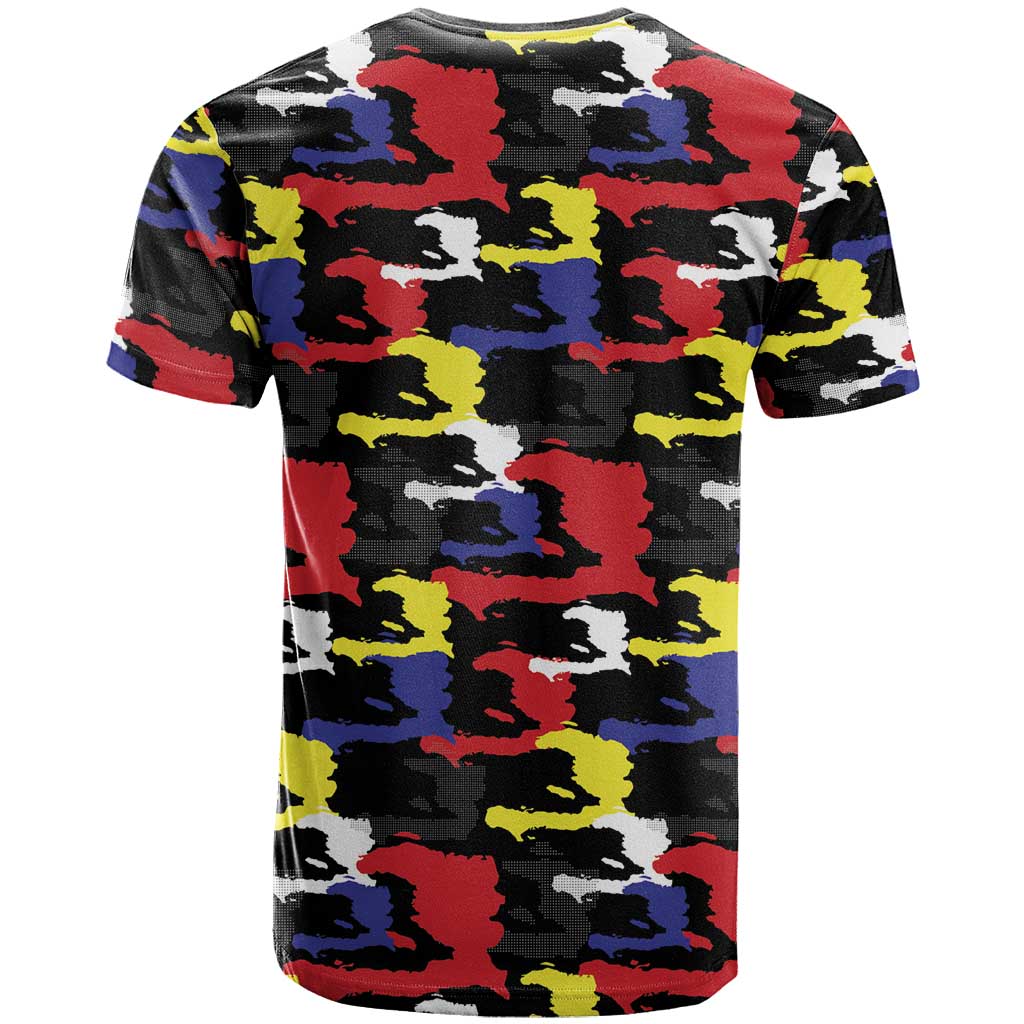 Haiti Map Camouflage Colorful T shirt - Wonder Print Shop