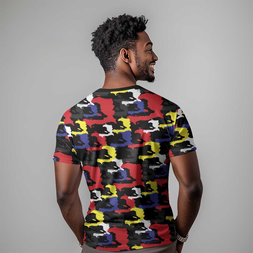 Haiti Map Camouflage Colorful T shirt - Wonder Print Shop