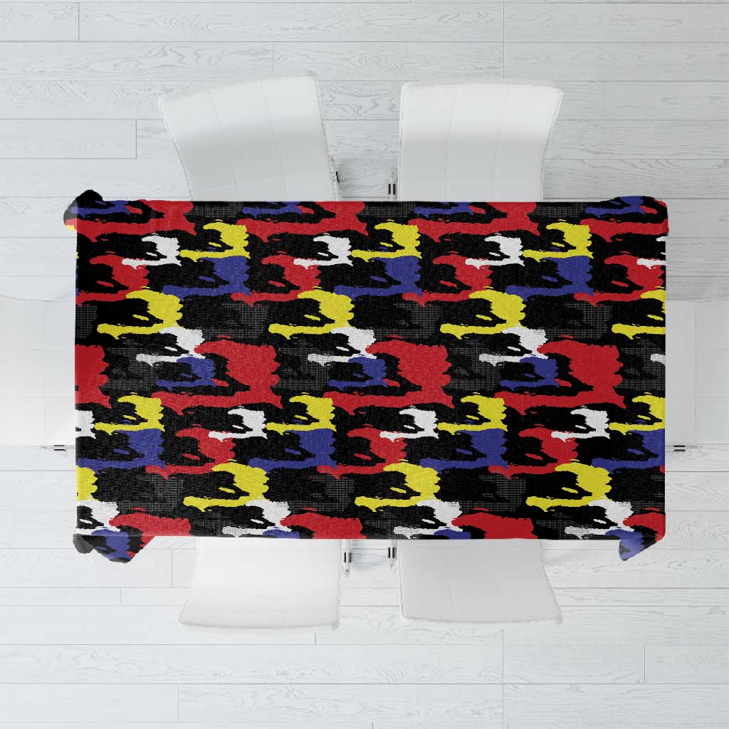 Haiti Map Camouflage Colorful Tablecloth - Wonder Print Shop