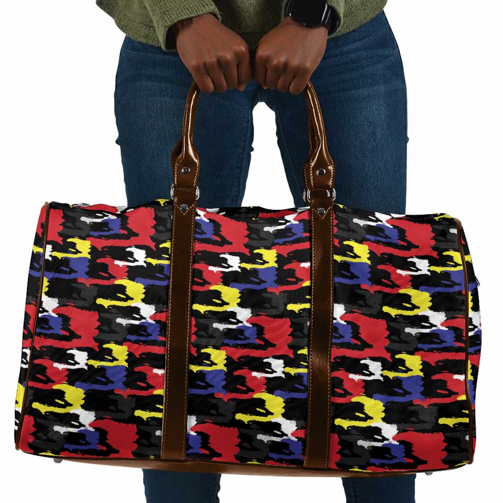Haiti Map Camouflage Colorful Travel Bag - Wonder Print Shop