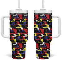 Haiti Map Camouflage Colorful Tumbler With Handle - Wonder Print Shop