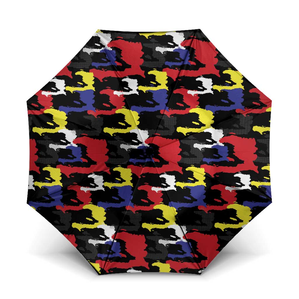 Haiti Map Camouflage Colorful Umbrella - Wonder Print Shop