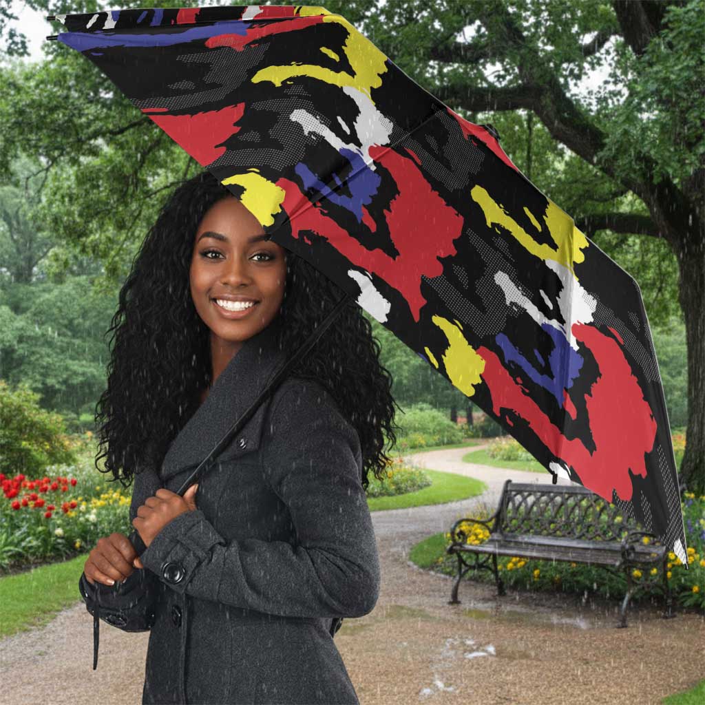 Haiti Map Camouflage Colorful Umbrella - Wonder Print Shop