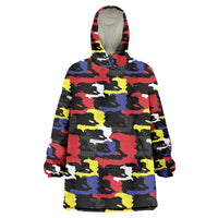 Haiti Map Camouflage Colorful Wearable Blanket Hoodie - Wonder Print Shop
