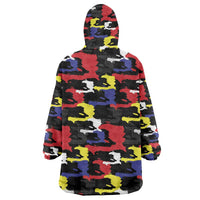 Haiti Map Camouflage Colorful Wearable Blanket Hoodie - Wonder Print Shop