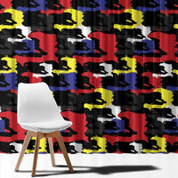 Haiti Map Camouflage Colorful Window Curtain - Wonder Print Shop