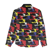 Haiti Map Camouflage Colorful Women Casual Shirt - Wonder Print Shop