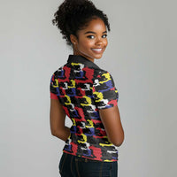 Haiti Map Camouflage Colorful Women Polo Shirt - Wonder Print Shop