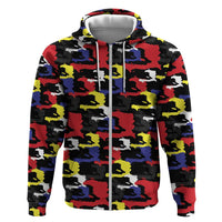 Haiti Map Camouflage Colorful Zip Hoodie - Wonder Print Shop